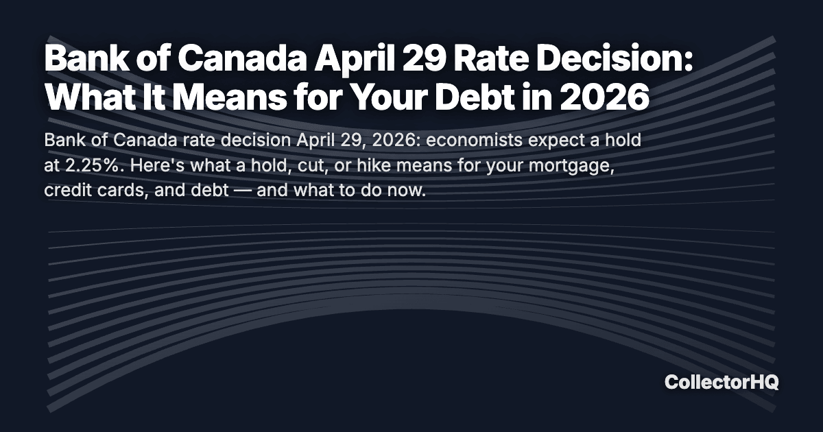 Bank of Canada April 29 Rate Decision: What It Means for Your Debt in 2026