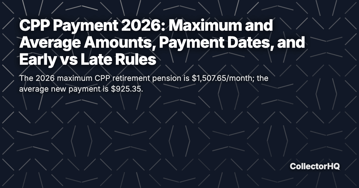 CPP Payment 2026: Maximum and Average Amounts, Payment Dates, and Early vs Late Rules