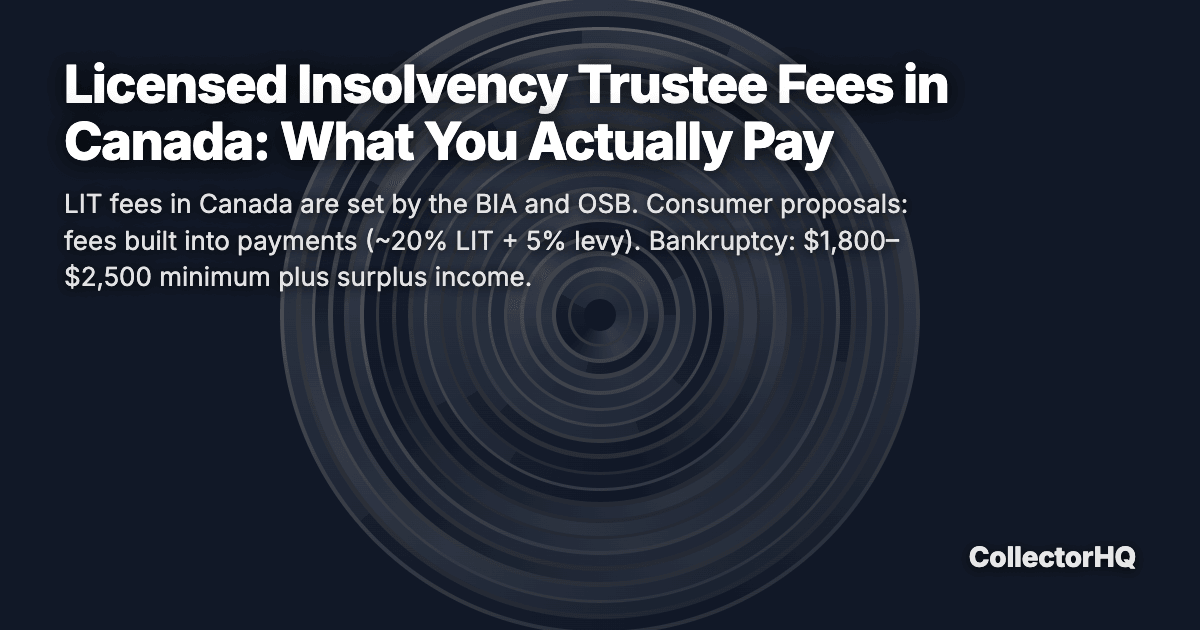 Licensed Insolvency Trustee Fees in Canada: What You Actually Pay