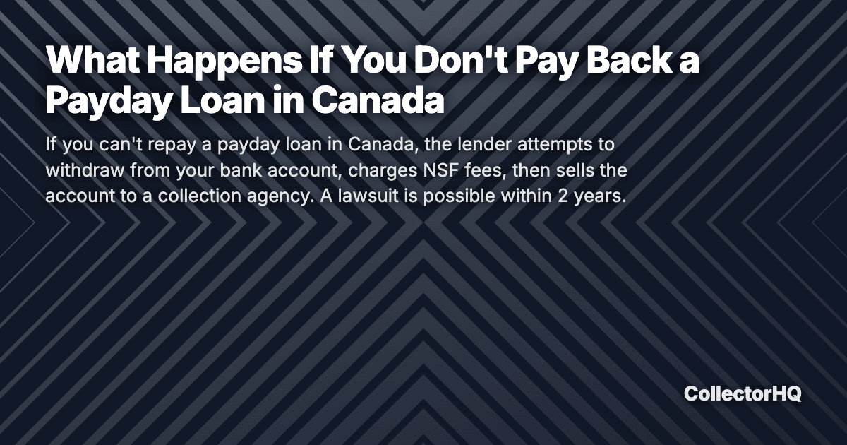 What Happens If You Don't Pay Back a Payday Loan in Canada